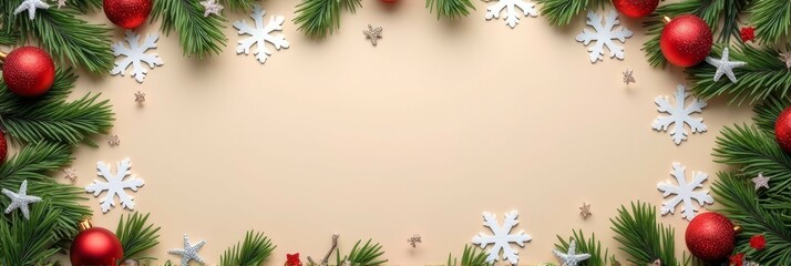 Festive Christmas card design with envelope and holiday decorations