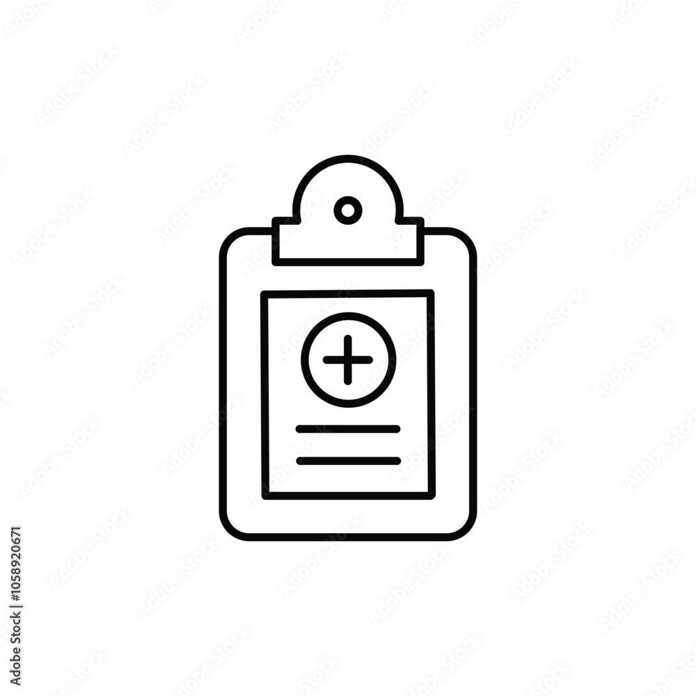 Poster medical record thin outline icon vector design good for web or mobile app