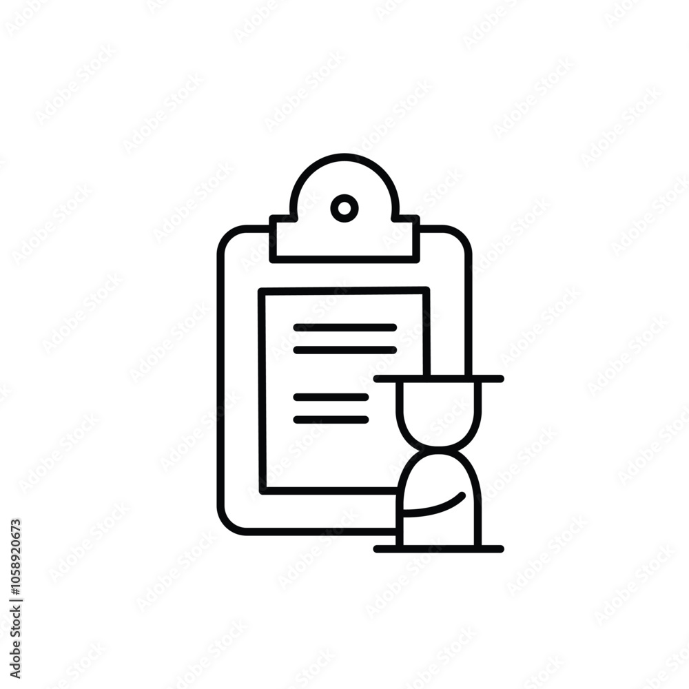 Aufkleber planning report thin outline icon vector design good for web or mobile app