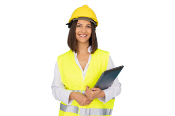 Woman engineer wearing protective gear
