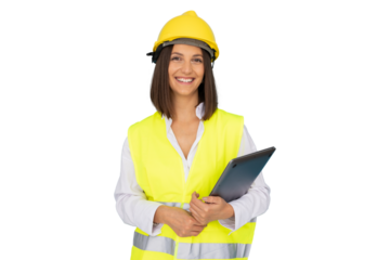 Woman engineer wearing protective gear
