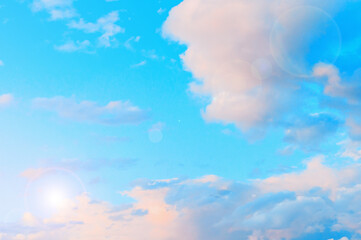 Fototapeta premium Sunrise sky background, scenic sunrise sky landscape panoramic view with dramatic pink clouds