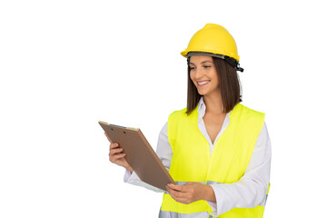 Female civil engineer with a safety helmet