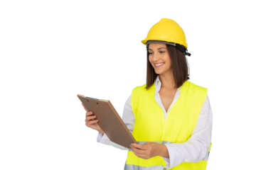 Female civil engineer with a safety helmet