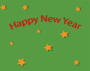 happy new year on a green background, 