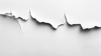 Textured raw white paper with a torn grunge effect creates a unique visual interest. This raw white paper provides ample copy space for creative design projects and presentations.