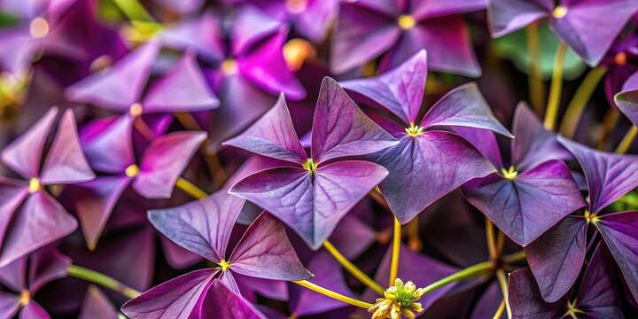 Purple Shamrock Flower Close-Up Panorama