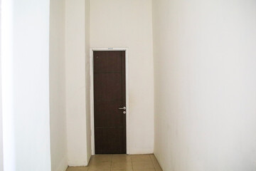 The interior of the modern building is white, suitable for the background
