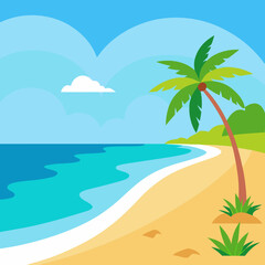 beach with palm trees