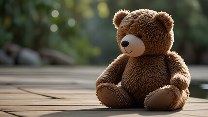 A serene scene of a teddy practicing yoga, embodying harmony and wellness through gentle stretches and mindful breathing, promoting a healthy and balanced lifestyle during pregnancy.