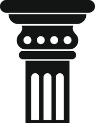 Fototapeta premium Simple black vector icon of a column, representing classical architecture and elegant design