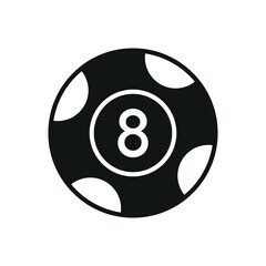 Pool ball Vector Icon Design Illustration - Billiard logo icon design Pro Vector - 8 illustration and Eight Ball Pool