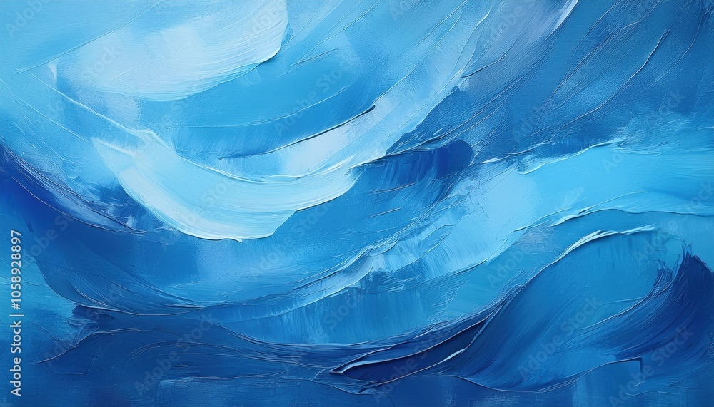 Aufkleber dynamic ocean inspired abstract blue brush strokes background with textured white highlights. perfec