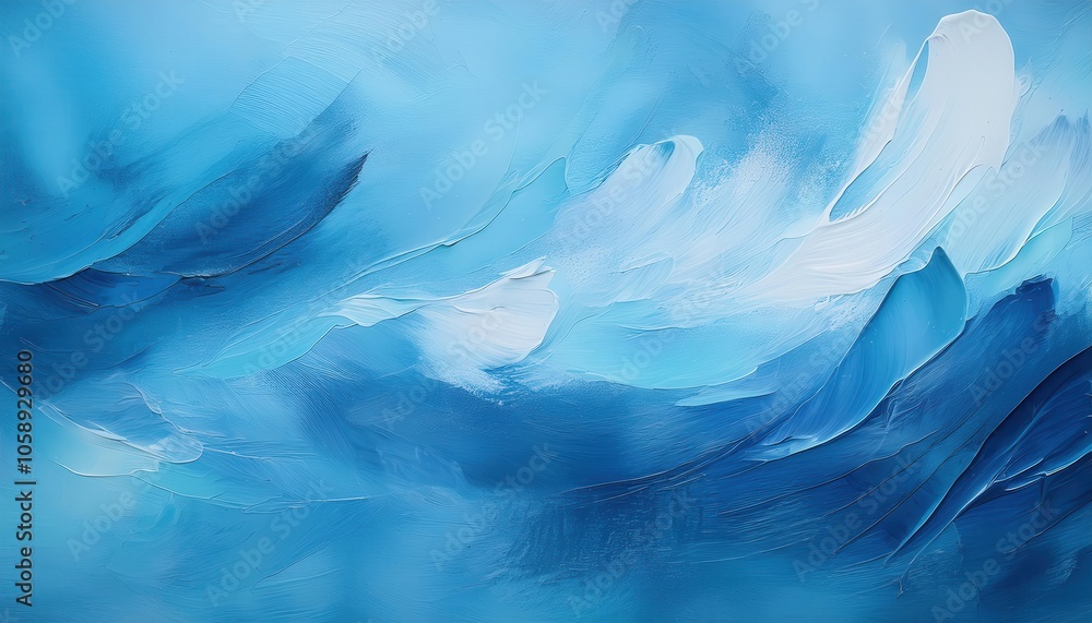 Aufkleber dynamic ocean inspired abstract blue brush strokes background with textured white highlights. perfec