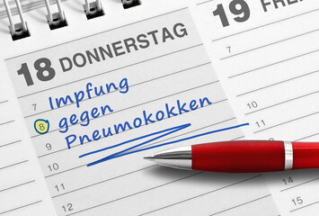 Impfung gegen Pneumokokken, Termineintragung