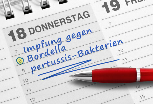 Impfung gegen Bordella pertussis-Bakterien, Termineintragung