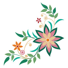 vector flower design corner shape the floral simple