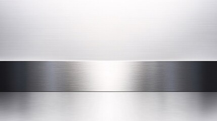 A brushed metal surface with a horizontal strip in the center. Generative ai