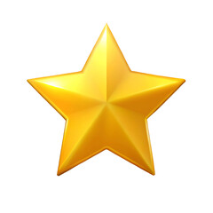 Golden 3D Star Icon on White Background
