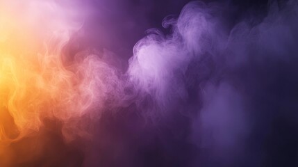Vibrant Ethereal Misty Smoky Background with Glowing Colorful Swirls and Textures