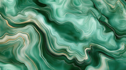 Abstract green marble texture with fluid swirling patterns and natural stone-like appearance