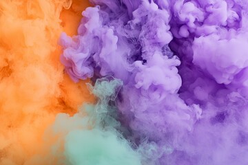 Fototapeta premium Vibrant Smoke Clouds in Dynamic Purple and Orange Gradients