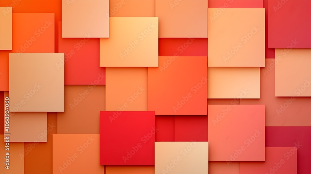 Fototapete Vibrant pixelated squares in warm shades creating a retro inspired abstract background with a mosaic like effect  The geometric pattern is visually striking
