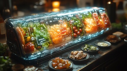 Futuristic Holographic Menu System for Restaurant Experience