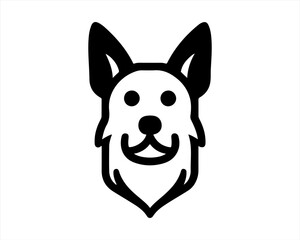 Dog Logo design template. Dog head icon. Vector illustration. Cartoon dog face logo. Animal logotype concept. 