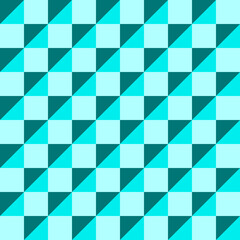 Cyan Abstract Square Geometric Seamless Pattern Background