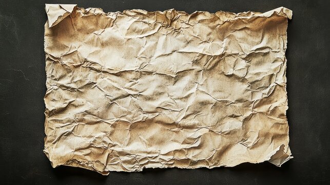 Worn out Crumpled Paper Texture with Faded Creases and Distressed Grunge Background