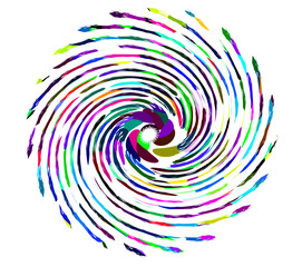Colorful rotating patterns, watercolor style, can be directly used for packaging, pages, illustrations, etc., graphic design, of course, can also be used as materials, graphic minimalist design