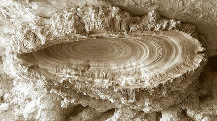tree trunk cross section displaying growth rings, showcasing natural patterns and textures. intricate layers reveal age and history of tree, evoking sense of nature beauty