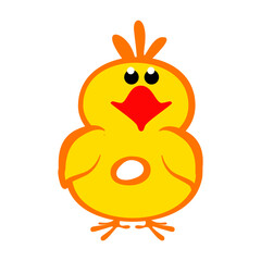 Cartoon number 8 like yellow chicken, figure Eight. Calligraphy, lettering, typography for your Education cards or game. Cute sticker