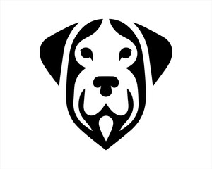 Dog Logo design template. Dog head icon. Vector illustration. Cartoon dog face logo. Animal logotype concept. 