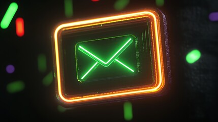 Retro Neon Email Notification Illustration