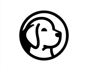 Dog Logo design template. Dog head icon. Vector illustration. Cartoon dog face logo. Animal logotype concept. 