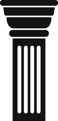 Naklejka premium Simple black and white vector icon of a fluted column with tuscan order capital, ideal for projects related to history, architecture, or classical design