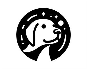 Obraz premium Dog head logo design template. Vector illustration. Simple silhouette. Flat style. Cartoon dog logo. Animal logotype concept. 