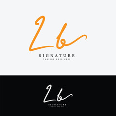 L, B, LB Initial letter logo. Alphabet LB Handwritten Signature logo