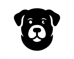 Dog head logo design template. Vector illustration. Simple silhouette. Flat style. Cartoon dog logo. Animal logotype concept. 