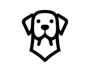 Dog head logo design template. Vector illustration. Simple silhouette. Flat style. Cartoon dog logo. Animal logotype concept. 