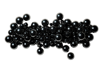 Black caviar close-up on transparent background