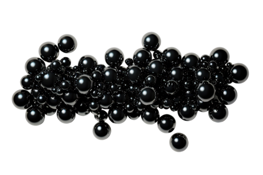 Black caviar close-up on transparent background