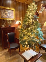 christmas tree in room, New Year's photo zone