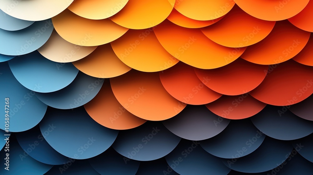 Aufkleber abstract circular pattern in warm and cool tones