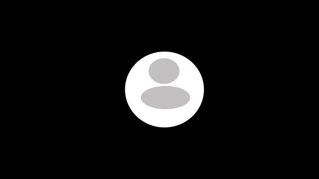 Man profile icon. Glowing person sign, outline round avatar pictogram icon.