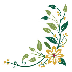 vector flower design corner shape the floral simple