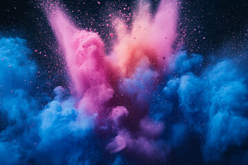 Fototapeta premium vibrant pink and blue powder explosion abstract art photography and creative design