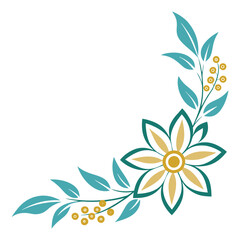 vector flower design corner shape the floral simple